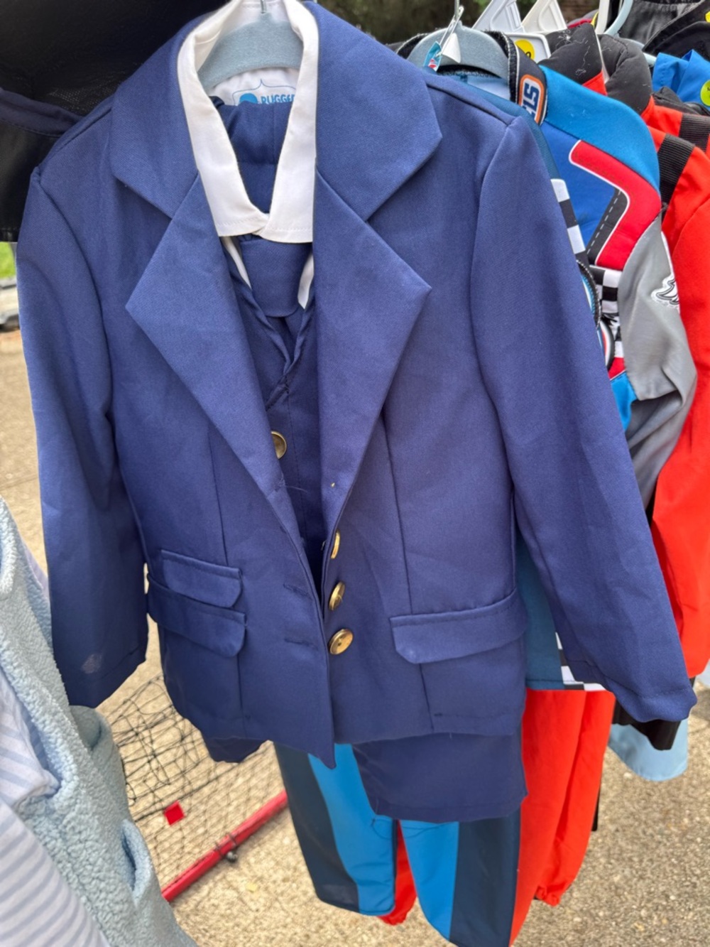 Navy Blue Children's Conductor 6-piece Costume